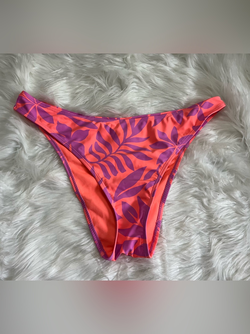 No Boundaries Pink and Purple Tropical Bikini Bottom